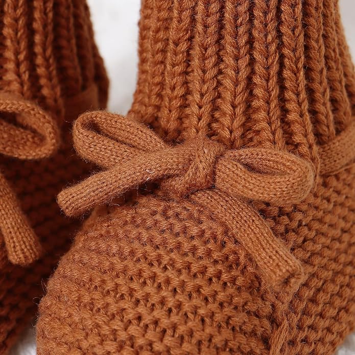 Hadetoto Baby Booties Cotton Newborn Boys Girls Shoes Knit Socks | Cozy Warm - Image 5