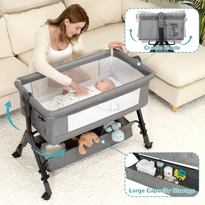 BCOL 3 in 1 Baby Bassinet Bedside Sleeper, Bedside Crib - Image 2