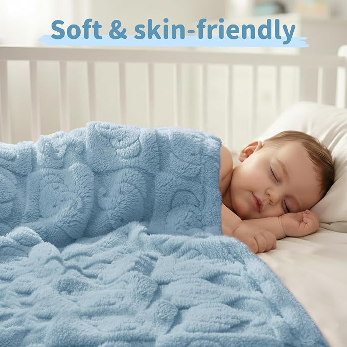 Pro Goleem Elephant Baby Boy Blanket, Soft Fleece Baby Blankets - Image 6