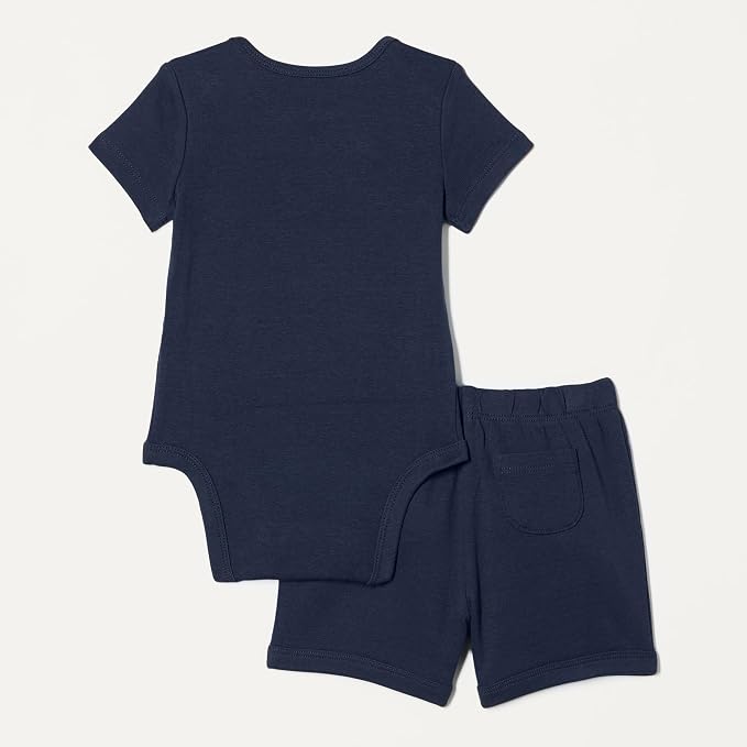 Amazon Essentials Unisex Toddlers' Short Sleeve 100% Cotton Bodysuit and Short - Image 3
