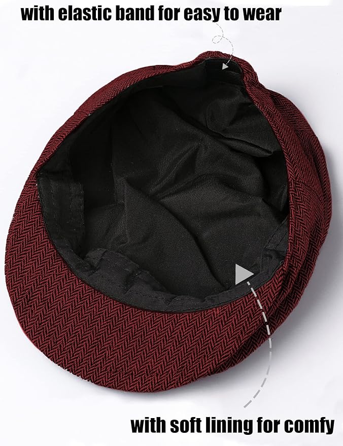 A&J DESIGN Baby Boys Newsboy Cap Toddler Kids Tweed Vintage Flat Hat - Image 4