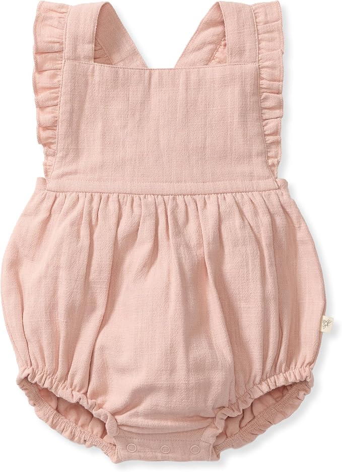 Burt's Bees Baby Girls Bubble Romper, 100% Organic Cotton One-piece Shortall by BurtsBeesBaby