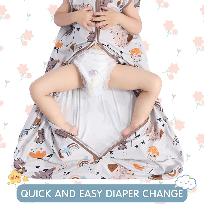 BSTOPPT 3 Pack Baby Sleep Sack 100% Rayon Cotton Baby Sleeping Bag 2-Way Zipper - Image 2