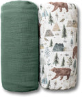 Miaoberry GOTS Certified Organic Muslin Swaddle Blankets, 2 Pack Baby Receiving by MiaoberryBaby