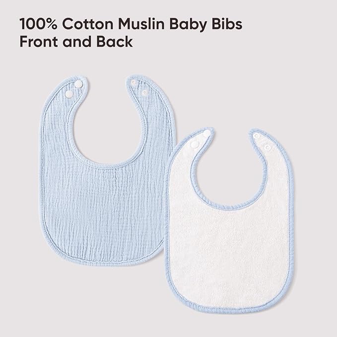 Bearmoss 100% Cotton 10 Pack Muslin Baby Bibs - Image 5