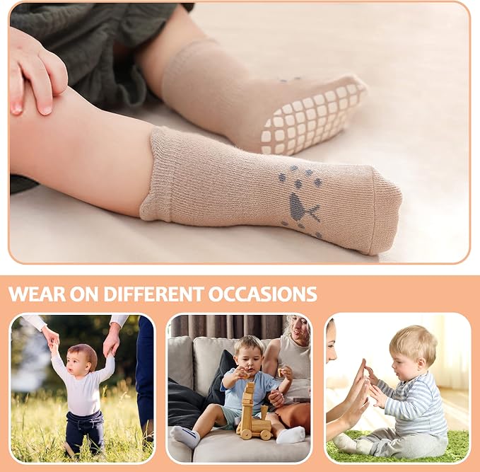 TRUEHAN 5 Pairs Toddler Non Slip Socks - Image 6