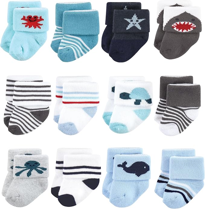 Hudson Baby Basics Unisex Baby Cozy Terry Baby Sock 12-Pack by HudsonBaby