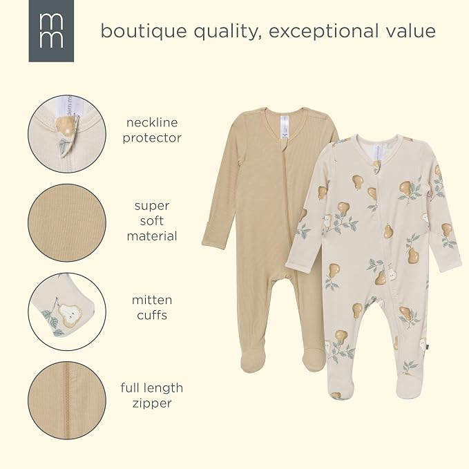 Modern Moments by Gerber Baby Viscose 2-Pack Sleep 'N Play w/ Mitten Cuffs - Image 7