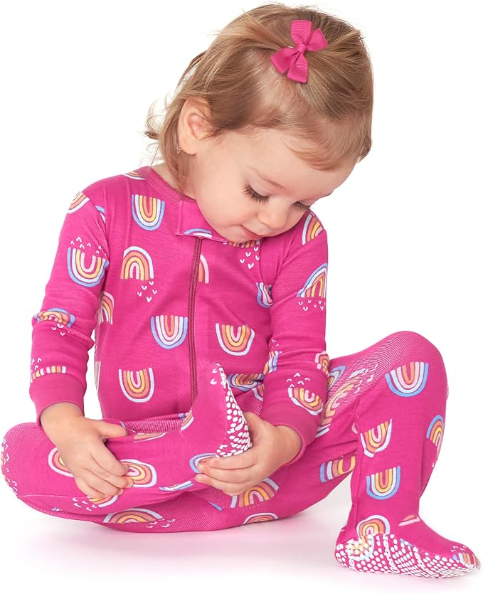 Gerber Baby Girls 2-Pack Footed Pajamas - Image 2