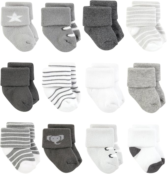 Hudson Baby Basics Unisex Baby Cozy Terry Baby Sock 12-Pack by HudsonBaby