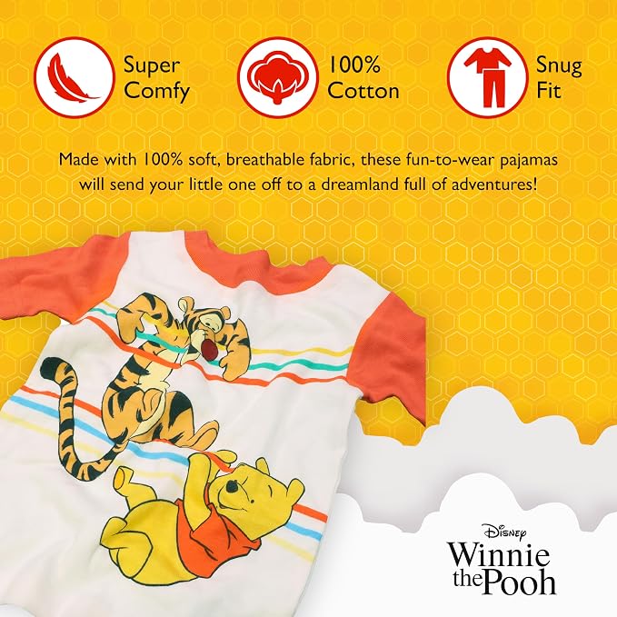Disney Boys' 4-Piece Snug-fit Cotton Matching Comfortable Pajama Set, Soft & - Image 4