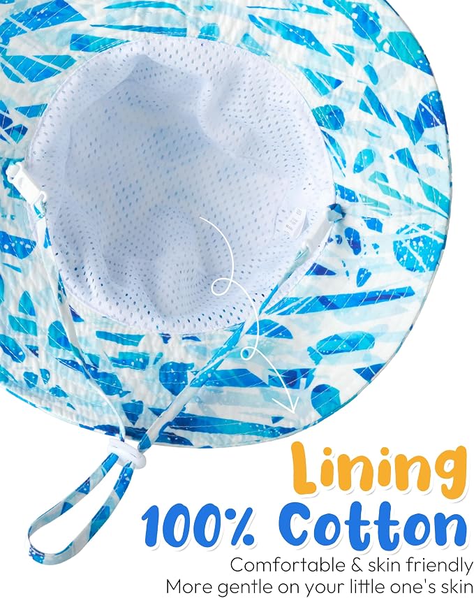 Baby Sun Hat Kids Summer Sun Protection Toddler Bucket Hat Wide Brim Adjustable - Image 7