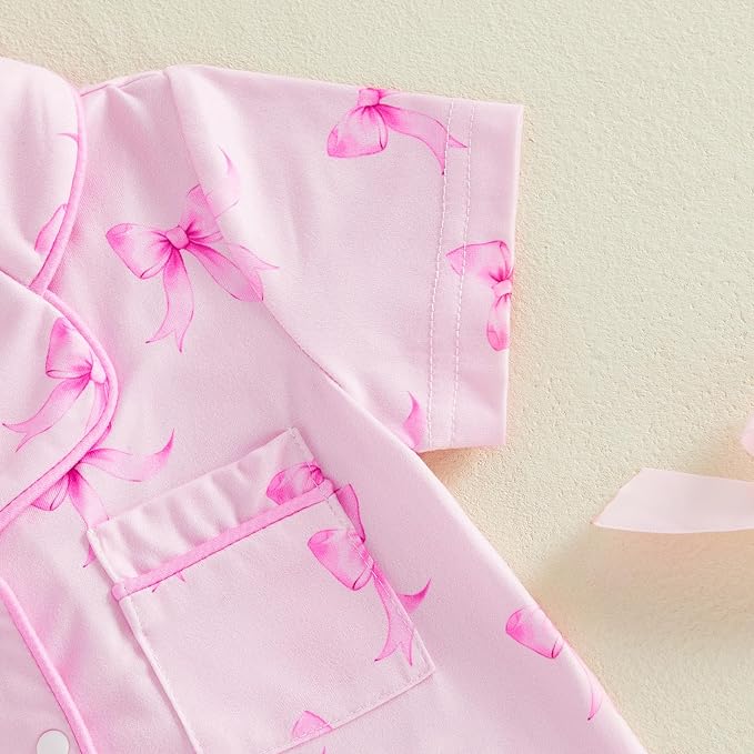 Kuriozud Baby Girl Boy Romper Pajamas Onesie Short Sleeve Button Down Pjs - Image 7
