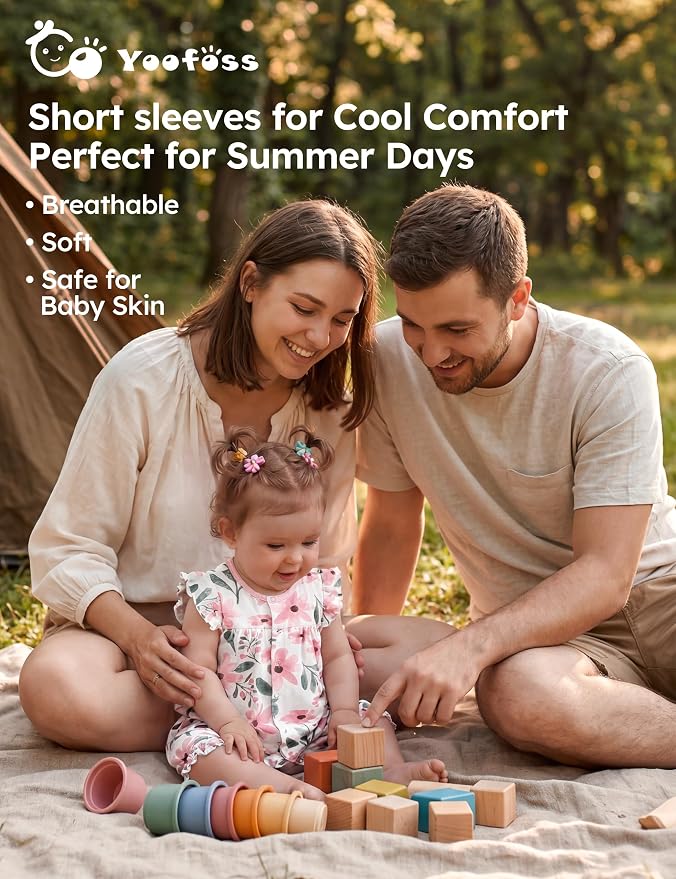 Yoofoss Baby Boy Romper 0-18 Months 100% Organic Cotton Newborn Summer Clothes - Image 2