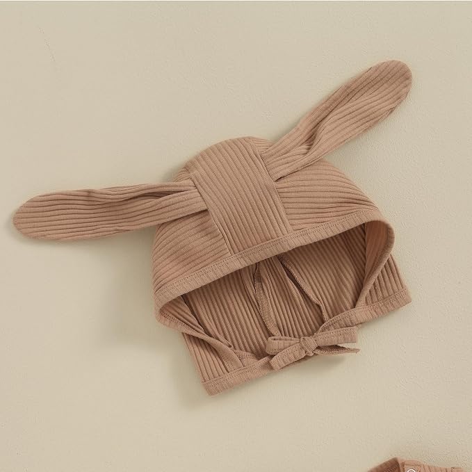 Newborn Baby Boy Girl Romper Easter Outfits Bunny Ear Hoodie Button Onesie - Image 4