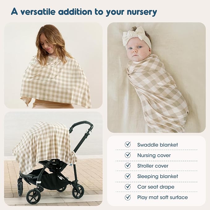 2-Pack Ultra Soft Stretchy Jersey Knit Baby Swaddle Blankets, 33x44 | Snug - Image 6