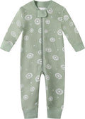 Owlivia Organic Cotton Baby Boy Girl Zip up Sleep 'N Play Pjs, Footless, Long Sleeve