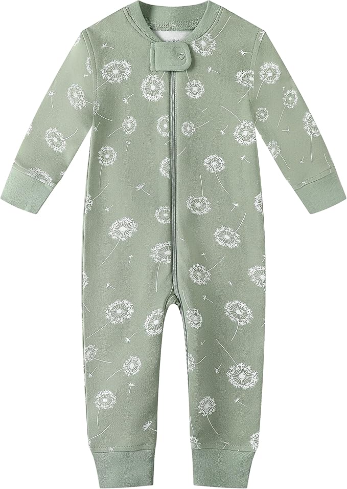 Owlivia Organic Cotton Baby Boy Girl Zip up Sleep 'N Play Pjs, Footless, Long Sleeve