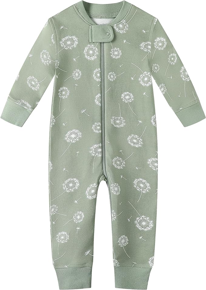 Owlivia Organic Cotton Baby Boy Girl Zip up Sleep 'N Play Pjs, Footless, Long Sleeve