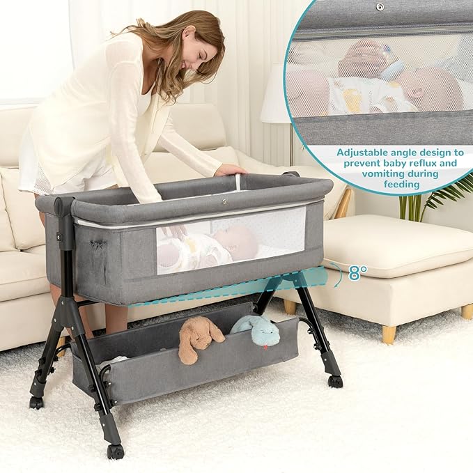 BCOL 3 in 1 Baby Bassinet Bedside Sleeper, Bedside Crib - Image 4