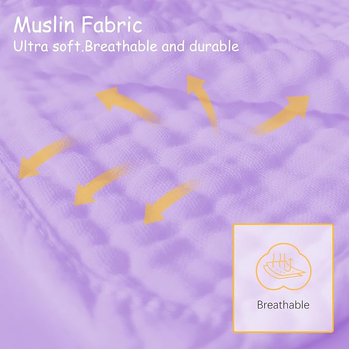 Lovely Care 12 Pack Muslin Burp Cloths 100% Cotton Muslin Cloths Large - Image 7