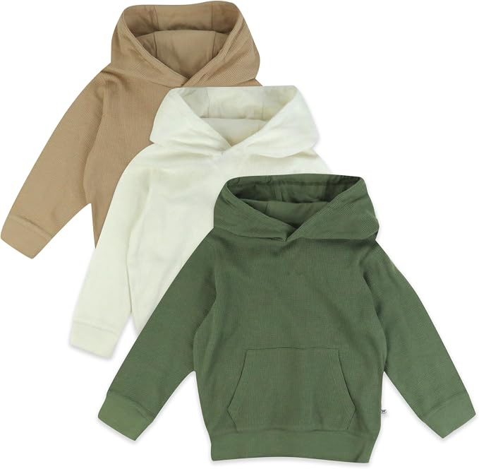 HonestBaby Baby 3-pack Thermal Hoodie 100% Organic Cotton by HonestBaby