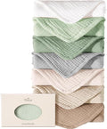 Konssy 7-Pack Muslin Baby Burp Cloths, 6-Layer 100% Cotton | Soft & Absorbent by Konssy