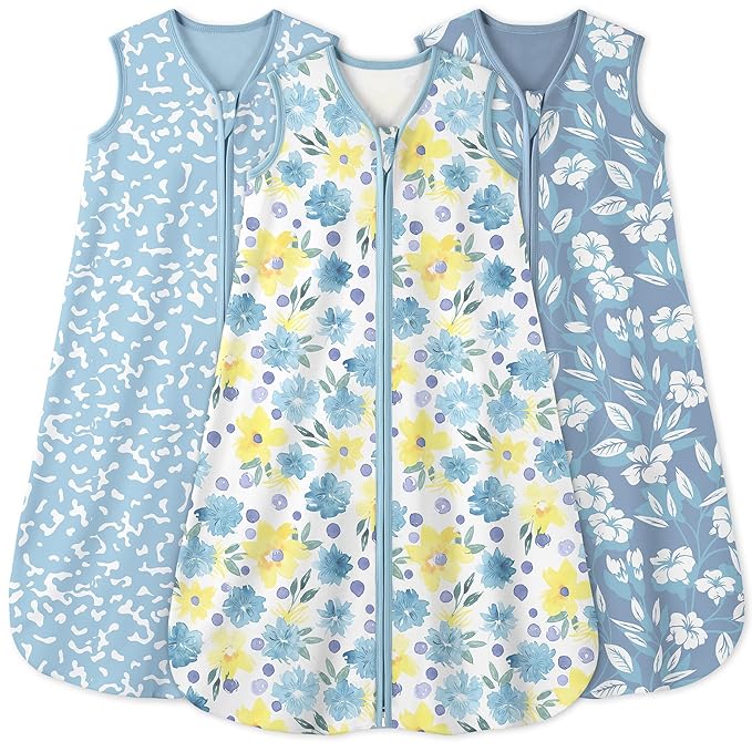 Yoofoss Baby Sleep Sack 18-24 Months 0.5 Tog Wearable Blanket for Baby, 3 Pack 100% Organic Cotton Infant Toddler Sleeping Sack 2-Way Zipper Lightweight Sleep Sack