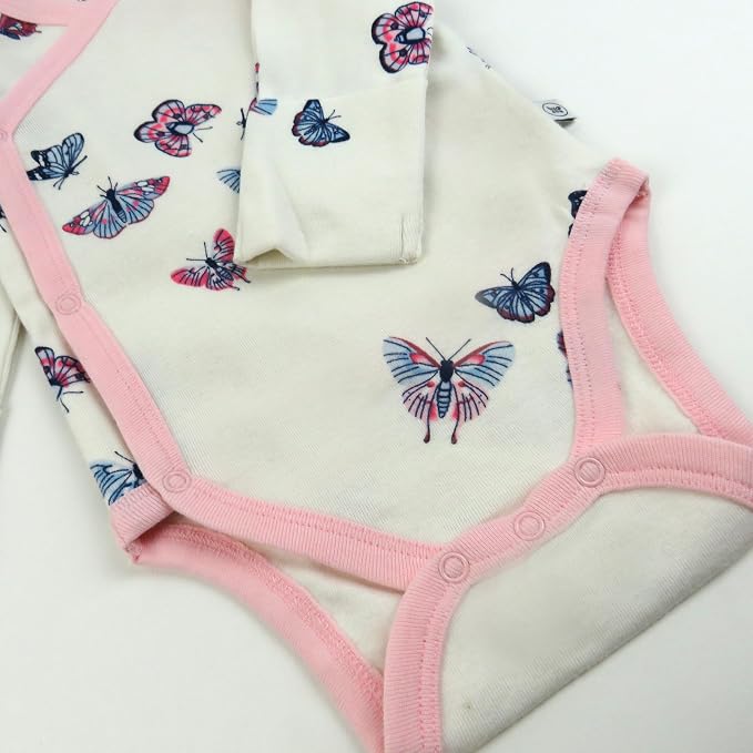 HonestBaby Baby 3-pack Long Sleeve Side-snap Kimono Bodysuits Organic Cotton - Image 6