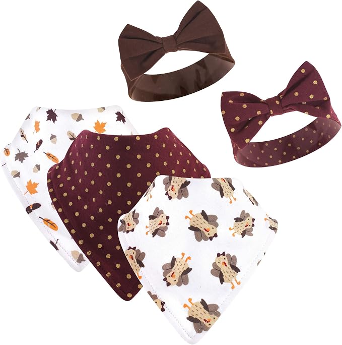 Hudson Baby Unisex Baby Cotton Bib and Headband Set by HudsonBaby
