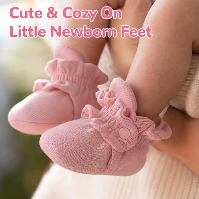 Pro Goleem Unisex Cotton Baby Booties, Warm Cozy Stay-On Baby Slippers - Image 2