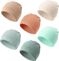DRESHOW BQUBO 6 Pack Baby Newborn Hats Set for Unisex Infant Newborn Toddler Soft Beanie Hat for Boys Girls 0-24 Months