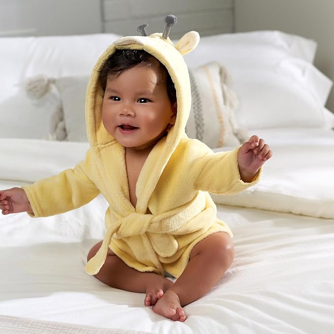 Gerber Baby Boys & Girls Plushy Soft Hooded Animal Character Bathrobe - Image 2
