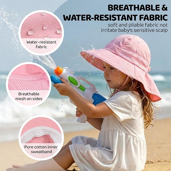 Baby Sun Hat with Neck Flap UPF 50+ - Image 3