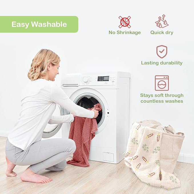 100% Organic Cotton 3 PK Baby Muslin Blanket Girl Gift 38x40 Inch | Oeko-TEX - Image 7