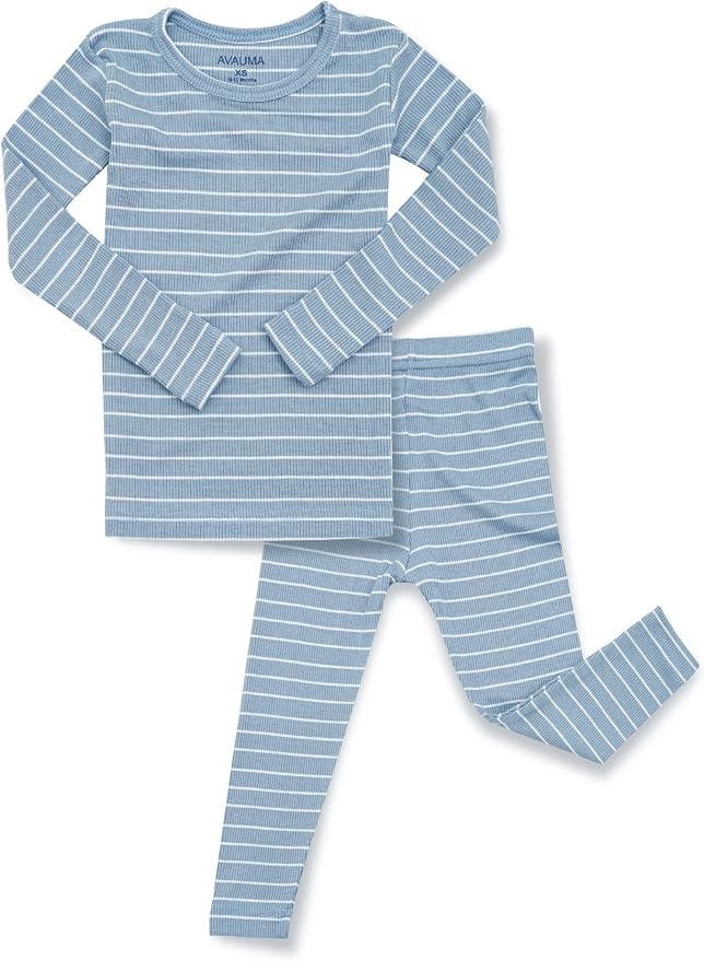 AVAUMA Stripe Pattern Baby Boys Girls Pajama Set Kids Toddler Snug fit Ribbed by AVAUMA