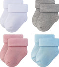 RATIVE Newborn Baby Socks 0-6, 6-12 Months Terry Turn Cuff Socks by RATIVE