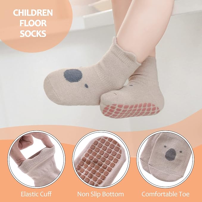 TRUEHAN 5 Pairs Toddler Non Slip Socks - Image 5