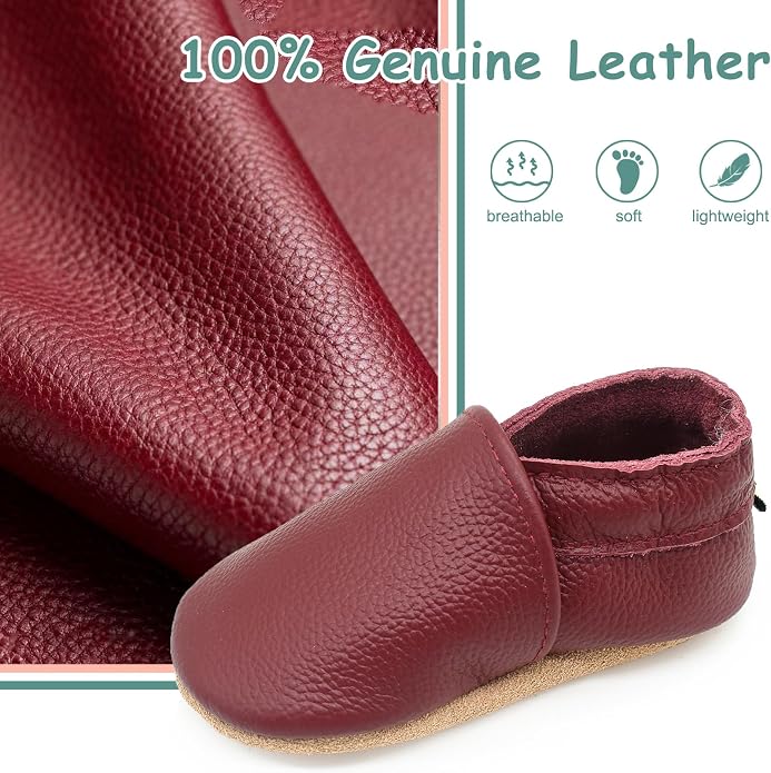 Genuine Leather Baby Booties Soft Sole Toddler Walking Shoes - Image 3