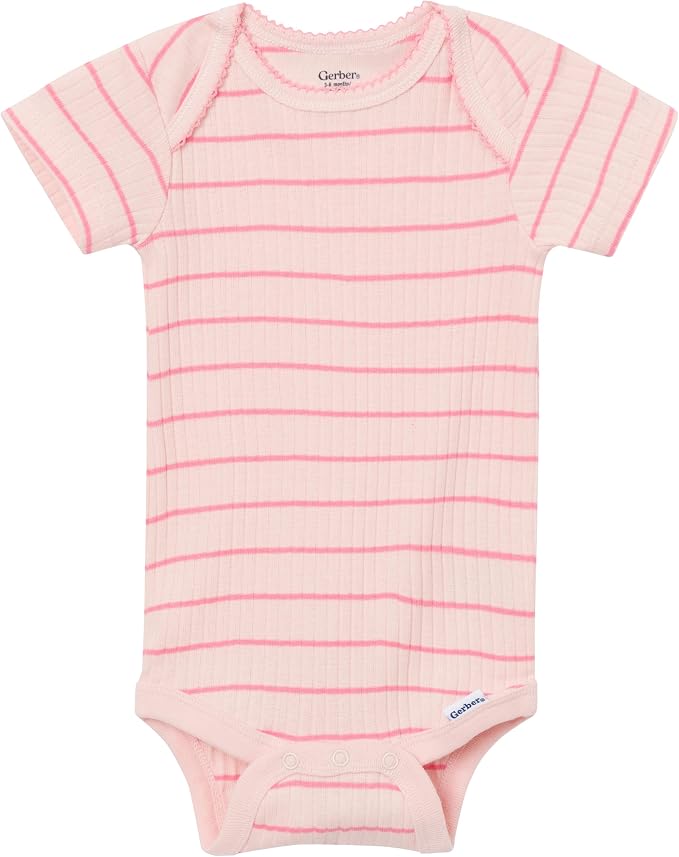 Gerber Baby Girls 4-Pack Short Sleeve Onesies Bodysuits - Image 5