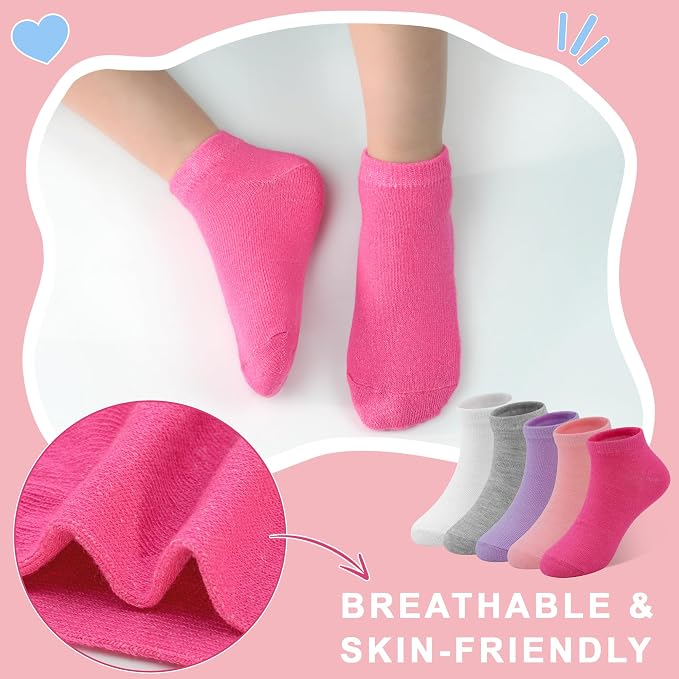 ZERULETS 20 Pairs Girls Socks, Toddler Kids Ankle Low Cut Socks Aged 1-13 - Image 4