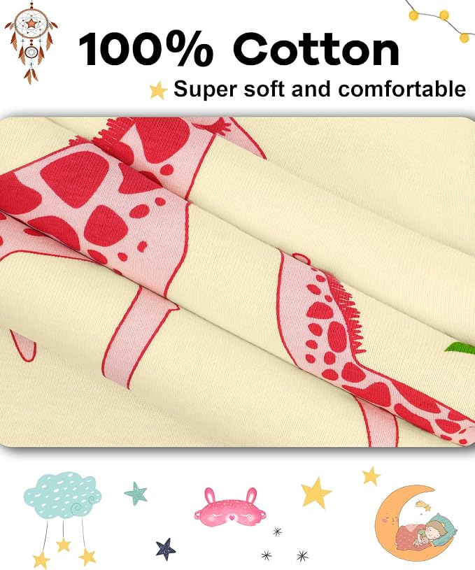 DAUGHTER QUEEN Girls Summer Pajamas Set 4 Pieces 100% Cotton Sleepwear Size 18 - Image 6