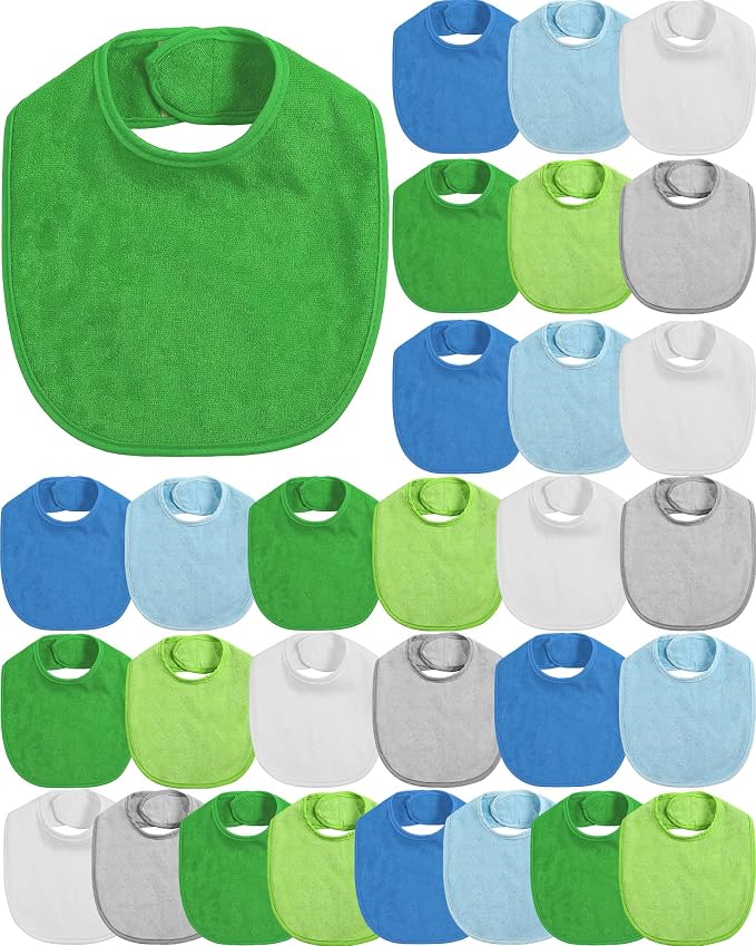 JaGely 30 Pack Baby Muslin Bandana Bibs Multicolor Solid Unisex Waterproof by JaGely