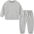 Fullfamous Baby and Toddler Boys 100% Cotton 2 Piece Long Sleeve Sweatshirt and Sweatpant Jogger Pants Set Newborn-4T