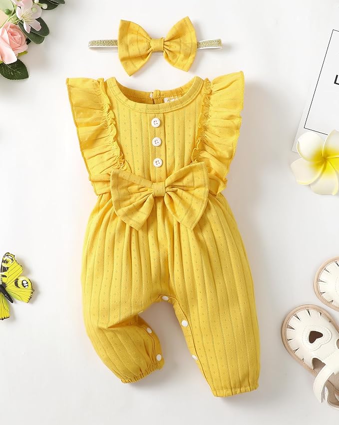 Mioglrie Newborn Baby Girl Clothes 1 Piece Infant Fall Winter Romper Outfit | - Image 2