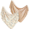 2-Pack Ultra Soft Stretchy Jersey Knit Baby Swaddle Blankets, 33x44 | Snug by BUYNOW