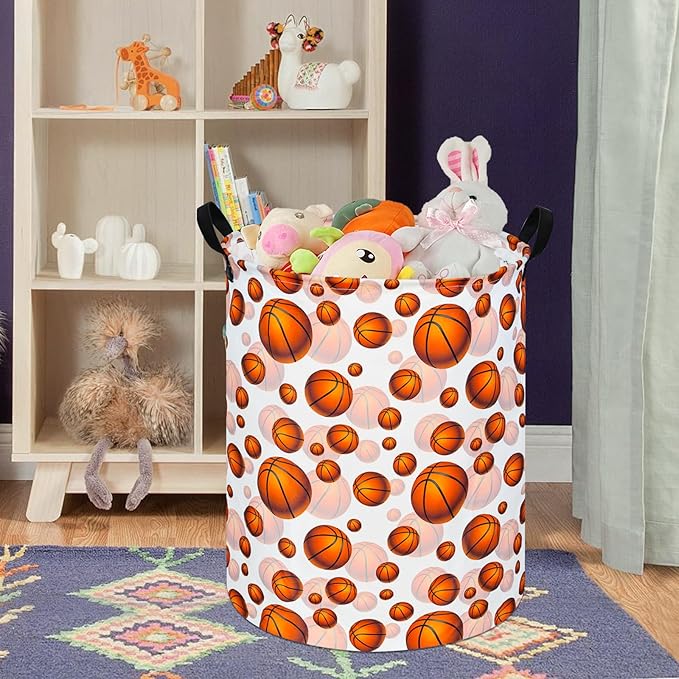 Round Laundry Hamper Storage Basket Laundry Organizer Hamper Storage Bins Clothes and Toys Box Nursery Hamper Gift Basket For Kids with Handles