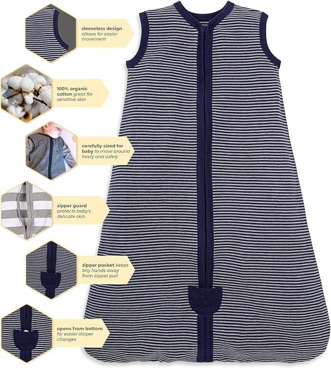 Burt's Bees Baby Infant Wearable Blanket, Organic Cotton Unisex Beekeeper - Image 4