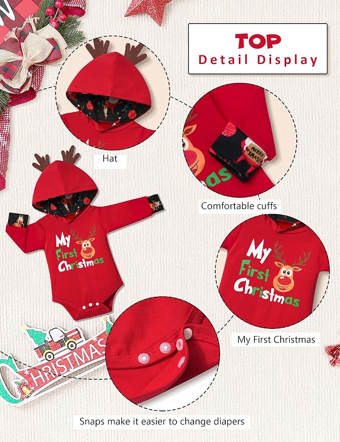 Fommy Newborn Baby Boy Clothes Plaid Letter Print Long Sleeve Hoodies + Long - Image 5