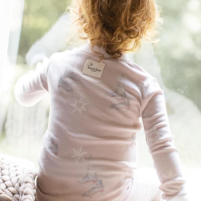 Burt's Bees Baby Girls Organic Cotton, Snug Fit Footed Sleeper Pajamas | - Image 3